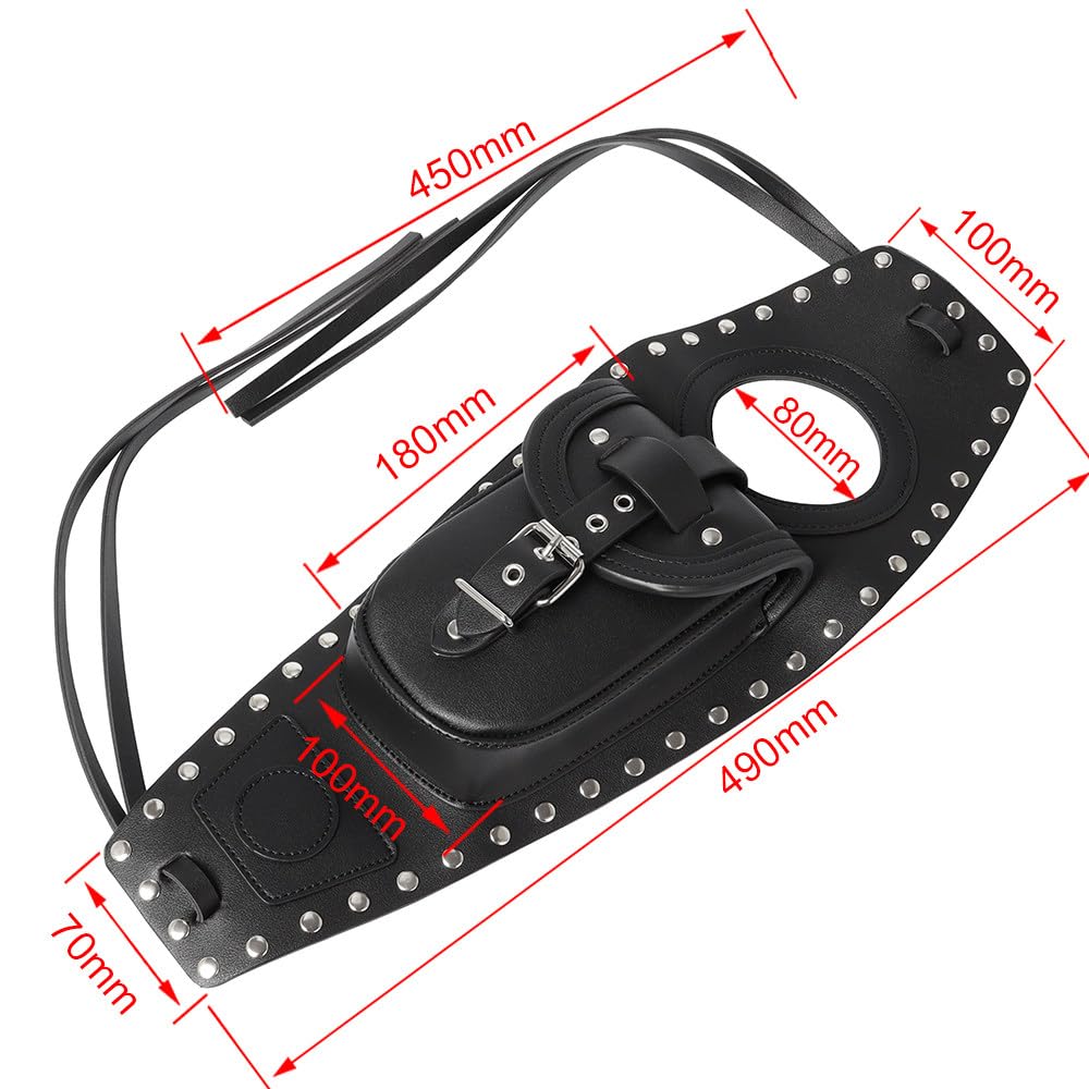 Borsa da Serbatoio Per Moto, Protezione Per Serbatoio del Gas, Copertura della Borsa del Serbatoio del Carburante, in Pelle Artificiale Nera, Adatta Per XLX1000 XL1200X XLH883