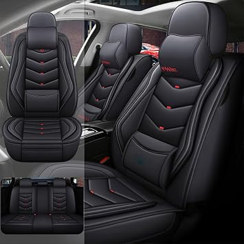 5-Seater Car Seat Covers for Kia Sorento 2003-2026 Artificial Napa Leather Seat Cover, Seat Protectors Auto Seat Cover Waterproof Car seat Cover Airbag CompatibleLuxury, Black