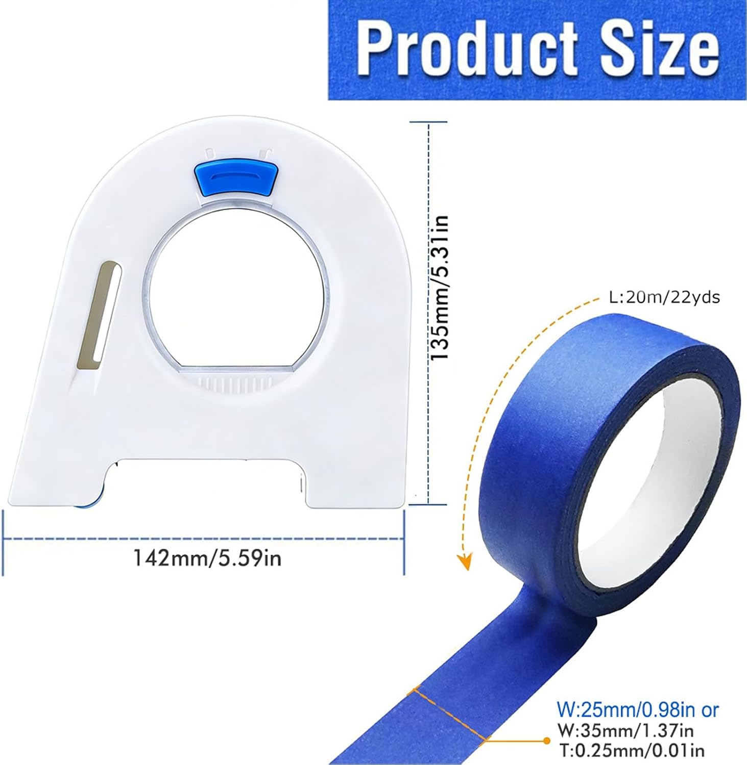 Grout Prep Tape Guide Tool, D | Manual Painter ' s Tape Applicator with ABS Housing for Straight Renovation Masking Tasks