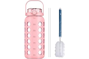 mukoko 64 oz glass water bottle