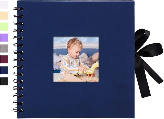 Vienrose Photo Album spiralny do samodzielnego zaprojektowania i wklejenia DIY Silk Ribbon Photo Book 40 stron na zdjęcia Dziecko Walentynki Urodziny Rocznica Prezent