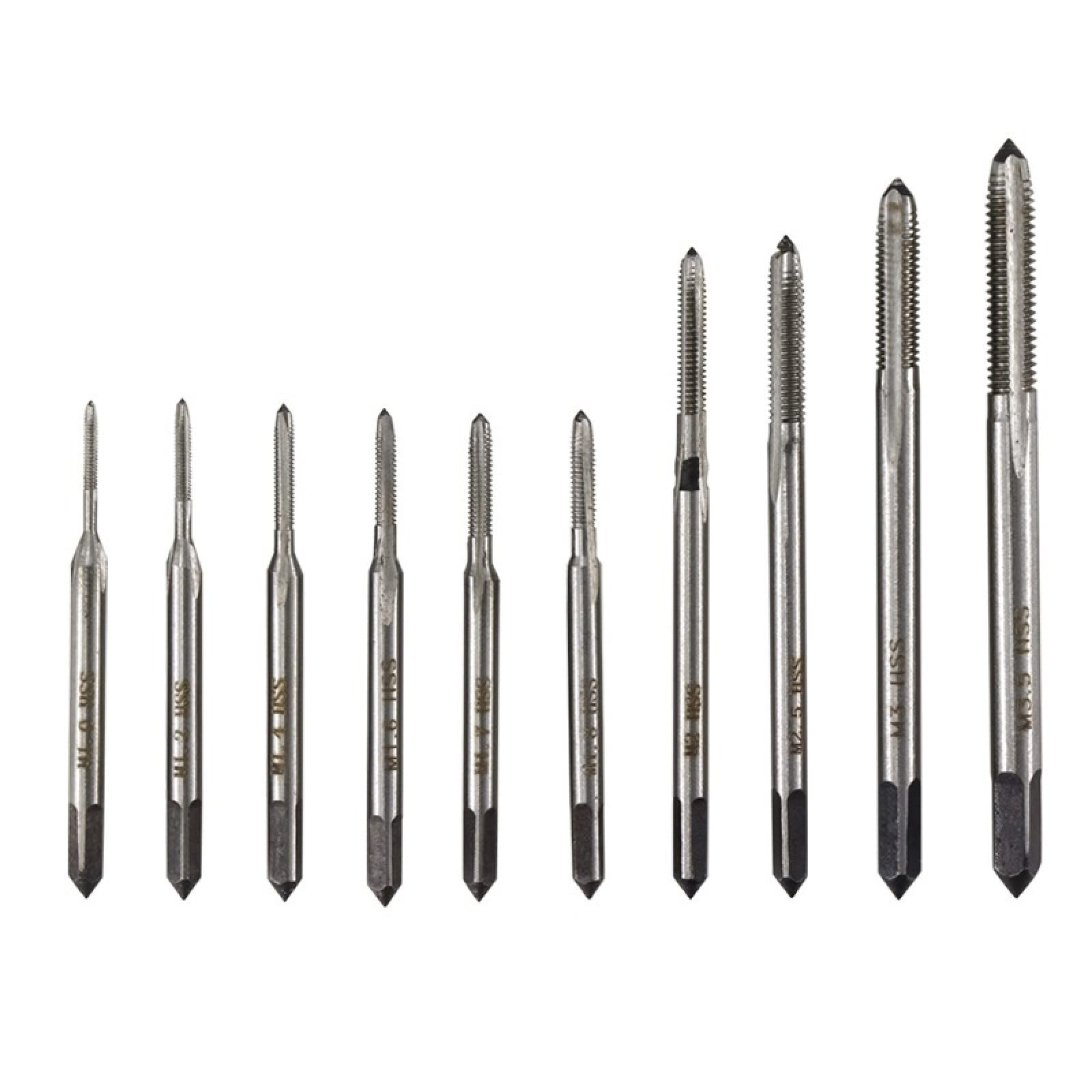 Punta da Trapano HSS 6542 Mini Macchina per Filettatura Maschiatrice Punta da Trapano Flauto Dritto Maschiatura in Metallo Utensili manuali, Set da 6 Pezzi