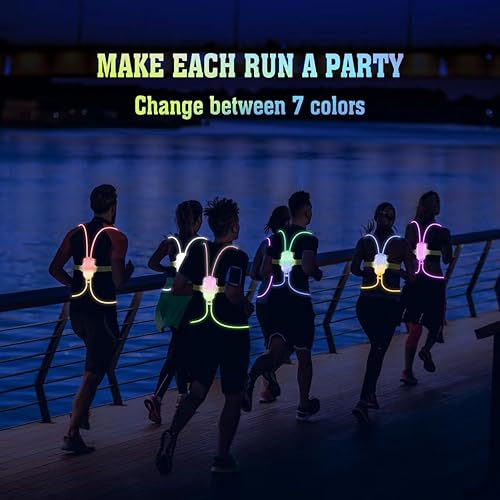 Miniatura 5 de Chaleco reflectante para correr LED: chaleco de correr de alta visibilidad con luz frontal para deportes al aire libre | Chaleco de seguridad
