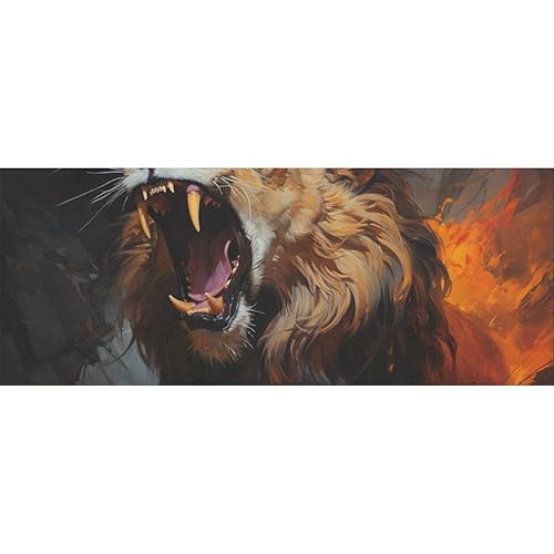 DNOVING 2 Rolls Roaring lion in colorful chalk art Birthday