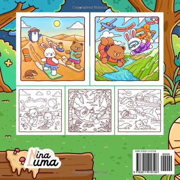 Snuggly Friends - Best Moments: Cute Coloring Book for Adults and Teens with Cozy Fuzzy Animals in Hygge Moments for Relaxation, Featuring Exclusive Music for a Complete Comfort Experience image 3
