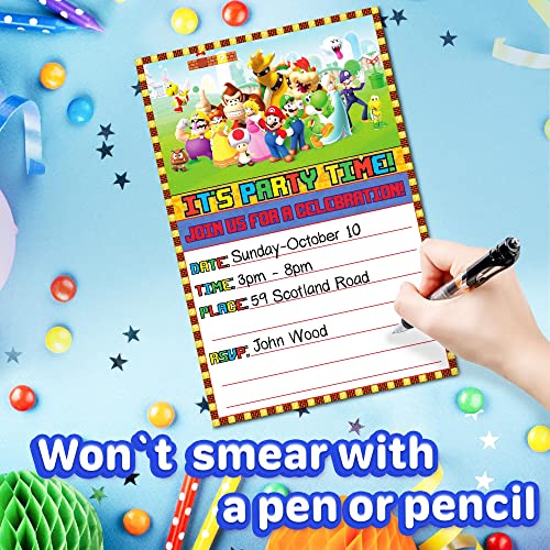 Birthday Invitation Cards – 20 Fill-In Invites For Kids Birthday Bash And Theme Party, 10X15 Cm, Postcard Style #TOP4