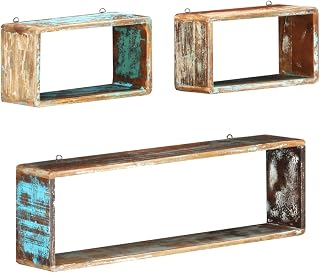 Würfelregal-Set Recyceltes Massivholz 3-teilig
