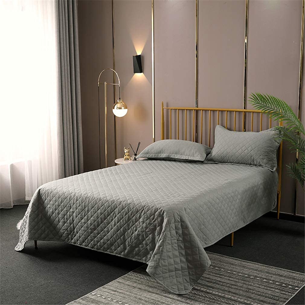 Colcha Acolchada King Size Color Negro/Blanco 3 Piezas Algodón Patrón Cuadrado Edredón Reversible Doble Colcha Juego De Cama con 2 Fundas De Almohada 50 X 70 Cm,Black,