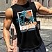 Mens Tank Tops Beach Summer Sleeveless Shirts Graphic Palm Tree Vacation Tanks Muscle Gym Tank Top Black