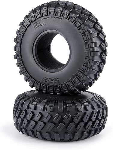 Miniatura 8 de RCHUBAM - 4 neumáticos de goma RC OD con espuma de 5.512 in para 110 Axial SCX10 Wraith TRX-4 RC Crawler Car