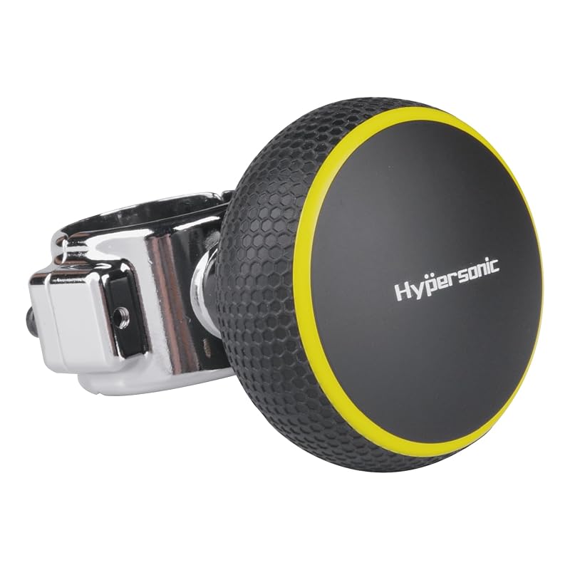 Manopla Giratória para Volante Hypersonic HP3435-L-US Amarela para Carro, SUV, Caminhão, Trator e Barco