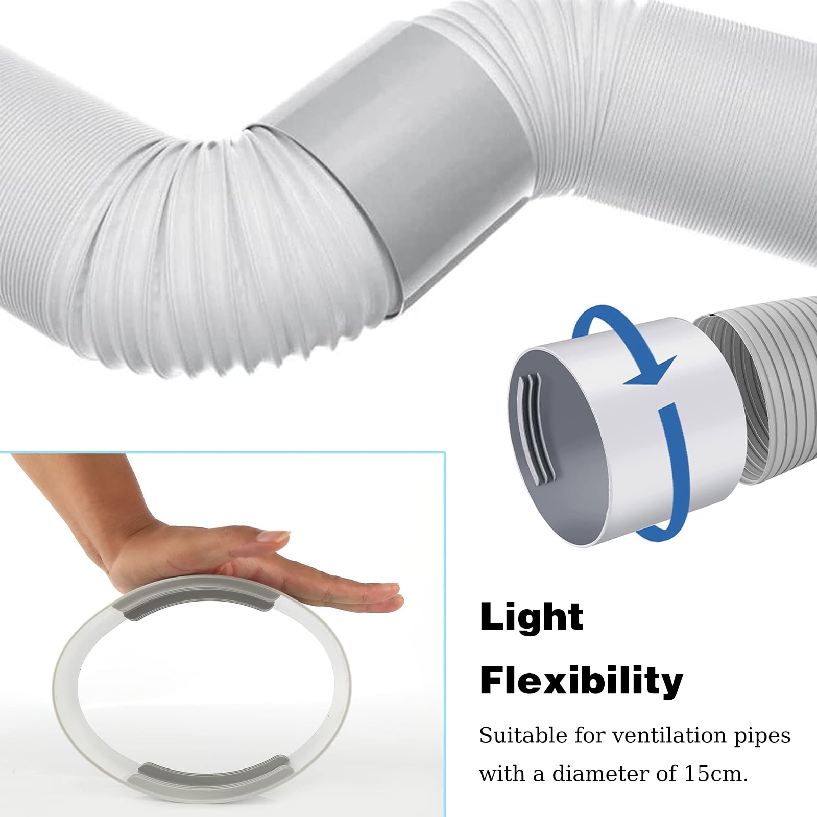 Klimaanlage Abluftschlauch Adapter Mit 1,5m PVC Schlauch - Flachdesign Für Fenster