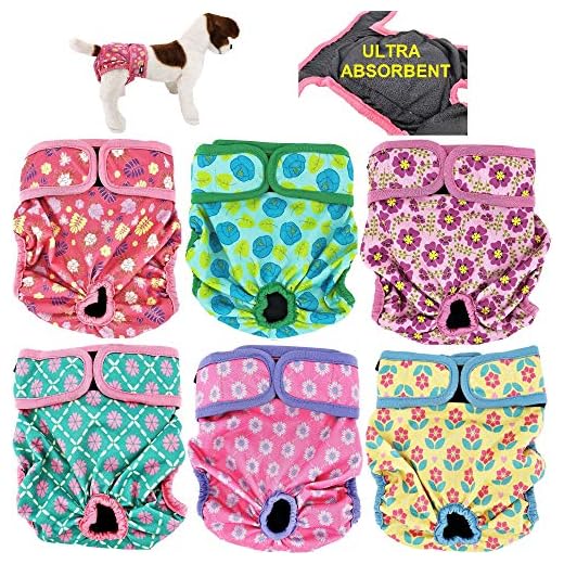 Pack of 6 Washable Dog Diapers