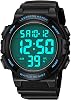 caprock Digital Watches for Men with Luminous Function 5 ATM Waterproof Mens Digital Watch Sports Watch with Rubber Strap LED IndicatorAlarmStopwatch