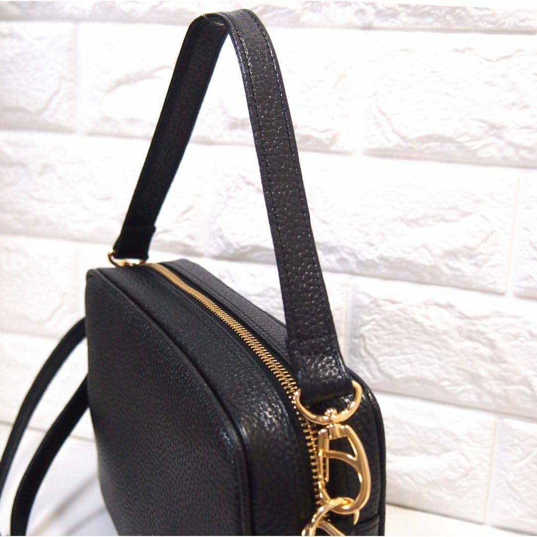 ★ノーブランド品★日本製スクエア２WAYショルダーバッグお財布ポシェットクロ色