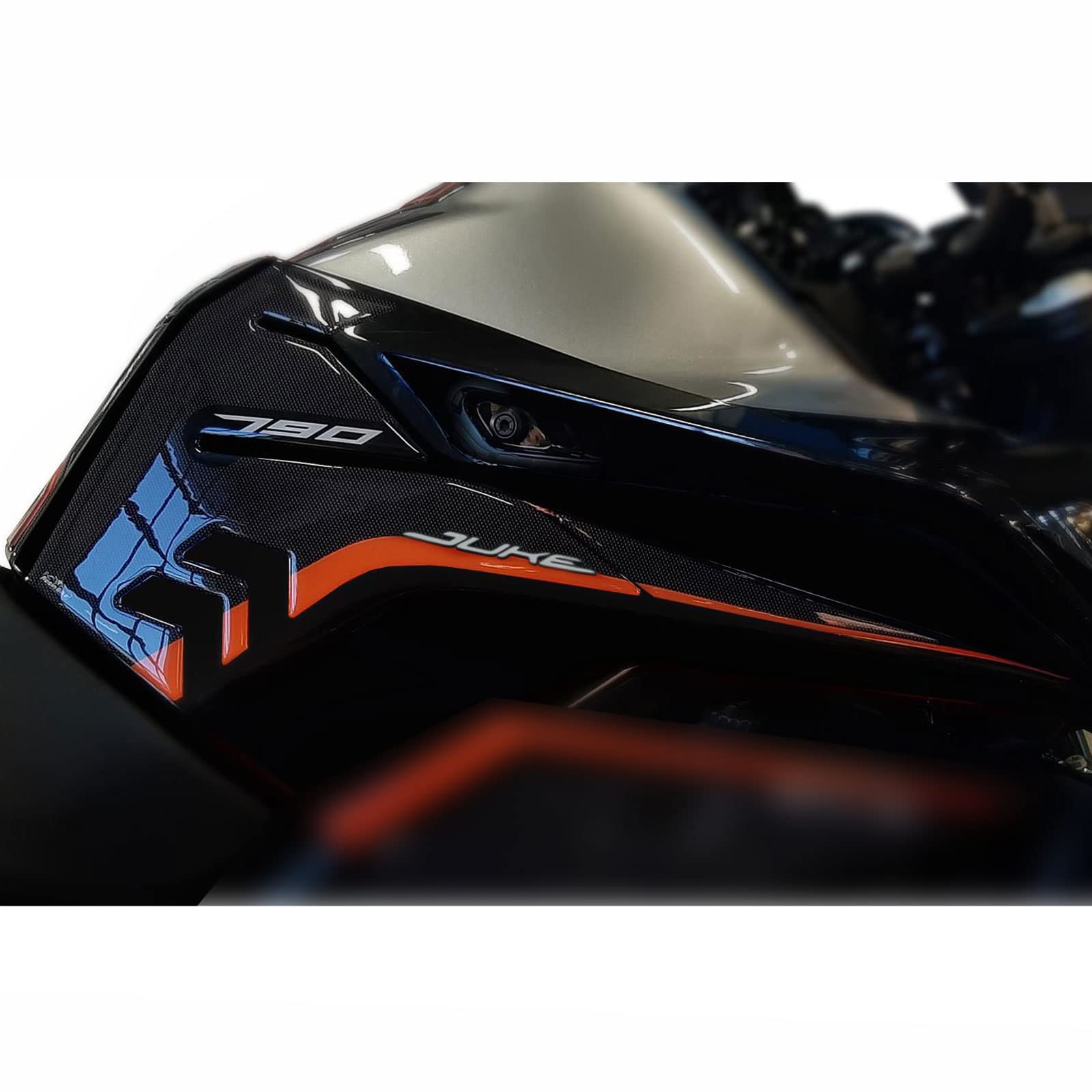 Resin Bike Motorcycle 3D Stickers Compatible with KTM Duke 790 2018-2020. Fuel Tank Side Protection from Bumps and Scratches. Pair of Resin Sticker - Gadget Moto