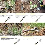 Ensemble d'outils de jardin - 6 Ensemble d'outils à main pour le jardinage des pièces (gants de weeder, truelle, transplanté, cultivateur et fourche à désherbage) - Alliage d'aluminium lourd - Ergonomique & Résistant à la rouille - Cadeaux de jardinage pour les femmes Hommes