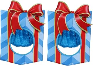 Abaodam 2pcs Santa Hat Costume Bonnet Prom Tiara Masquerade Decorations Elf Hat Xmas Hat Santa Claus Cap Party Costumes Role Play Props Cosplay Props Cosplay Headgear Clothing Apparel Blue