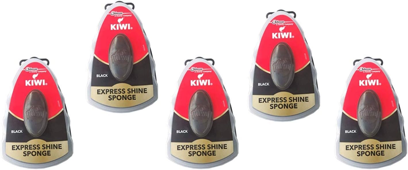 Kiwi Express Shoe Shine Sponge , Black 0.2 fl oz (pack of 5)