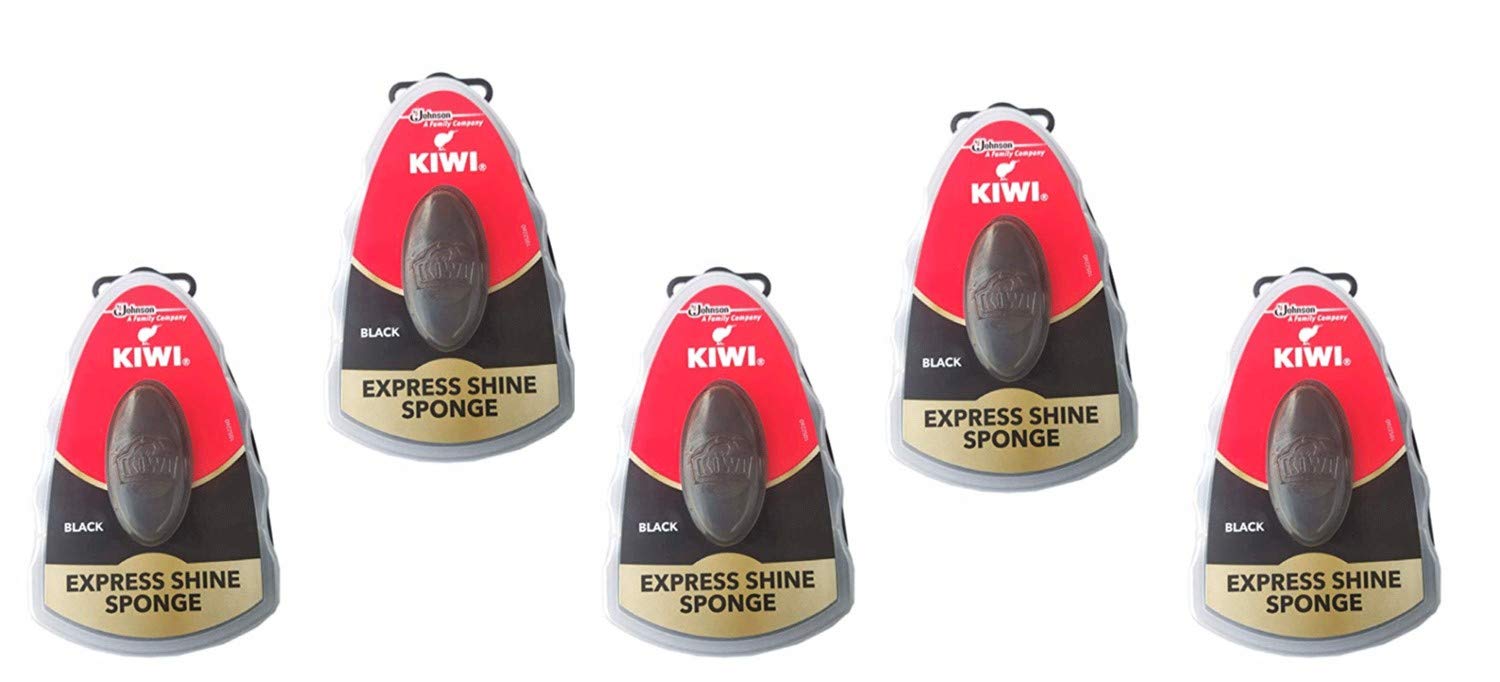 Kiwi Express Shoe Shine Sponge, Black 0.2 fl oz (pack of 5)