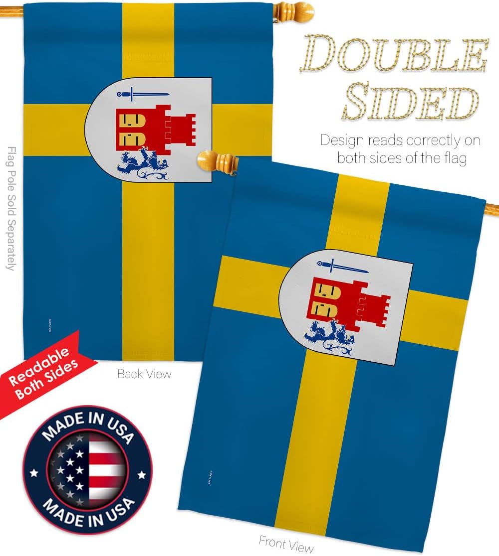 Provinces of Sweden Bohuslän House Flag - Regional Territory Old History Northern Europe Country Particular Area - Decoration Banner Small Garden Yard Gift Double-Sided Made in USA 28 X 40