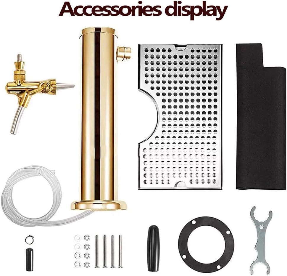 Stainless Steel Tower - Draft Beer Dispenser for Home Brewing, d h, Single/Double/Triple Faucet Opts with Drip Tray - Perfect for Beer Lovers!