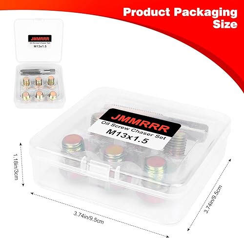 Miniatura 4 de Kit de reparación de roscas de tapón de drenaje de aceite M13 x 1.5MM Tornillos de cárter de aceite Herramienta de reenhebrado de tapón de drenaje