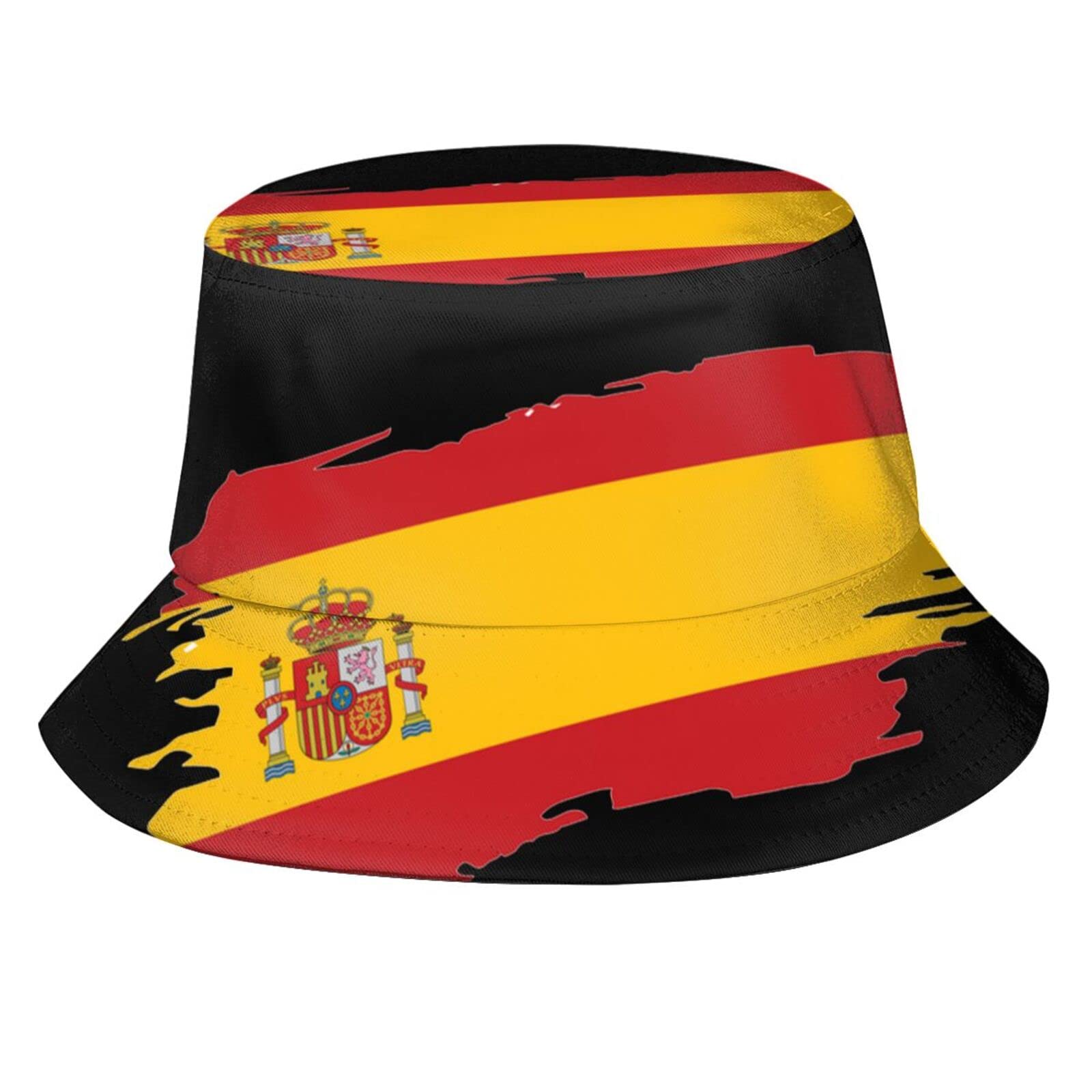 cheyenn Spain Bucket Hat Hawaiian Hat Buckets Hat Spain Flag Fisherman Hat for Travel Beach Outdoor
