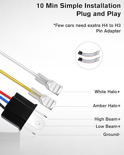 Miniatura 4 de CO LIGHT Faro delantero LED rectangular de 5 x 7 7 x 6 pulgadas brillante luz alta baja DRL ámbar señal de giro compatible con H6054 H5054 Chevy