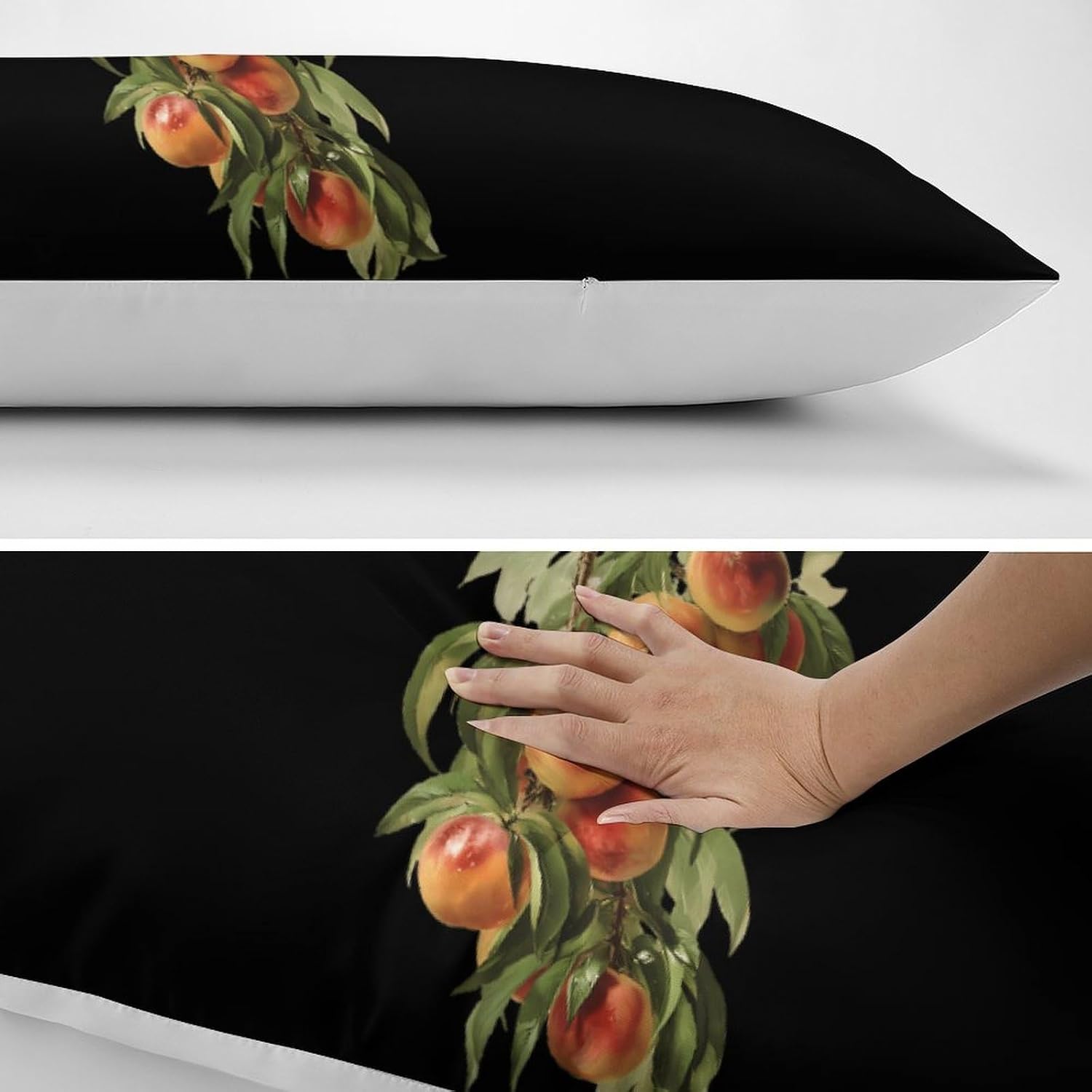 Vintage Peaches Tree Branch Body Pillow Cover Long Cushion 18.9x53.1 Inch | pillowcase,bed decor,farmhouse,sofa