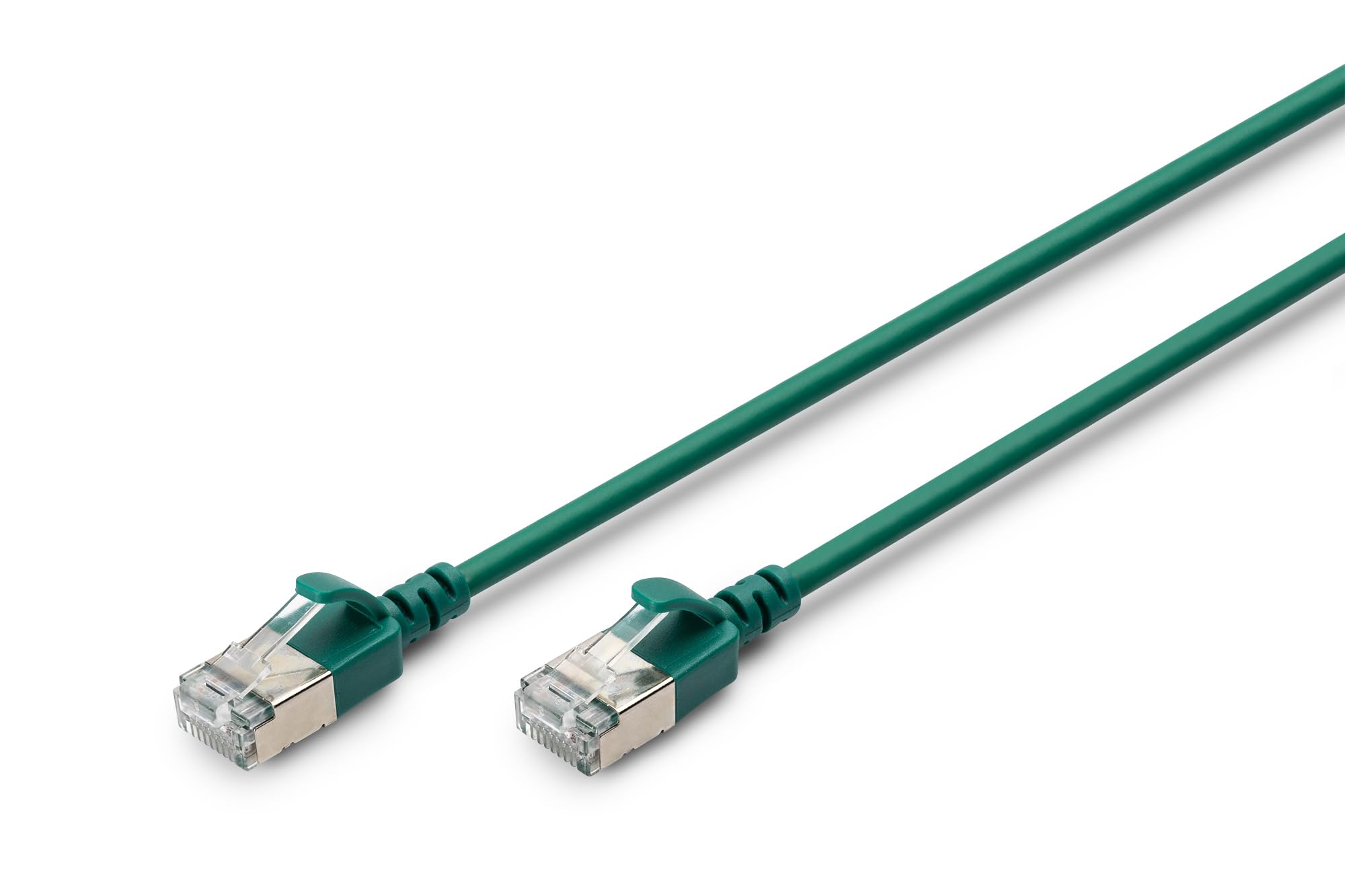 Digitus LAN cable Cat. 6A – 0.5m – slim version AWG 32/7 – 10 Gbit/s – RJ45 network cable – F/FTP – PoE+ – LSZH – compatible with Cat. 7, Cat. 6, Cat. 5e – green