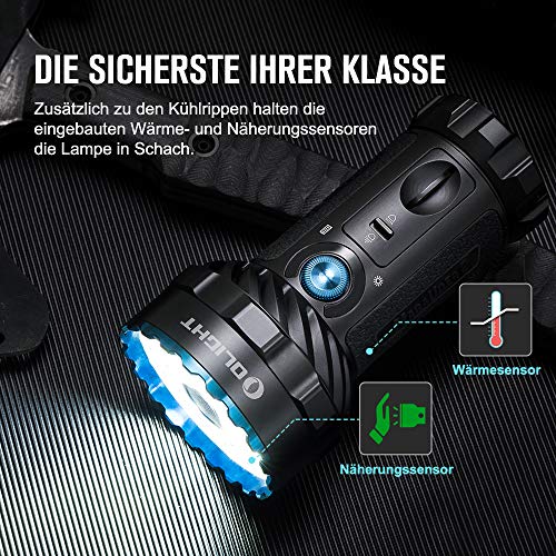 Foto von OLIGHT X7R Marauder 2 LED Taschenlampe, Super Hell 14000 Lumen Wiederaufladbare USB Große Taschenlampe mit Strahler und Flutlicht, 800 Meter Leuchtweite, 7modi,Schwarz