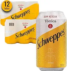 Água Tônica SCHWEPPES Sem Açúcar 350ml (12 Latas)
