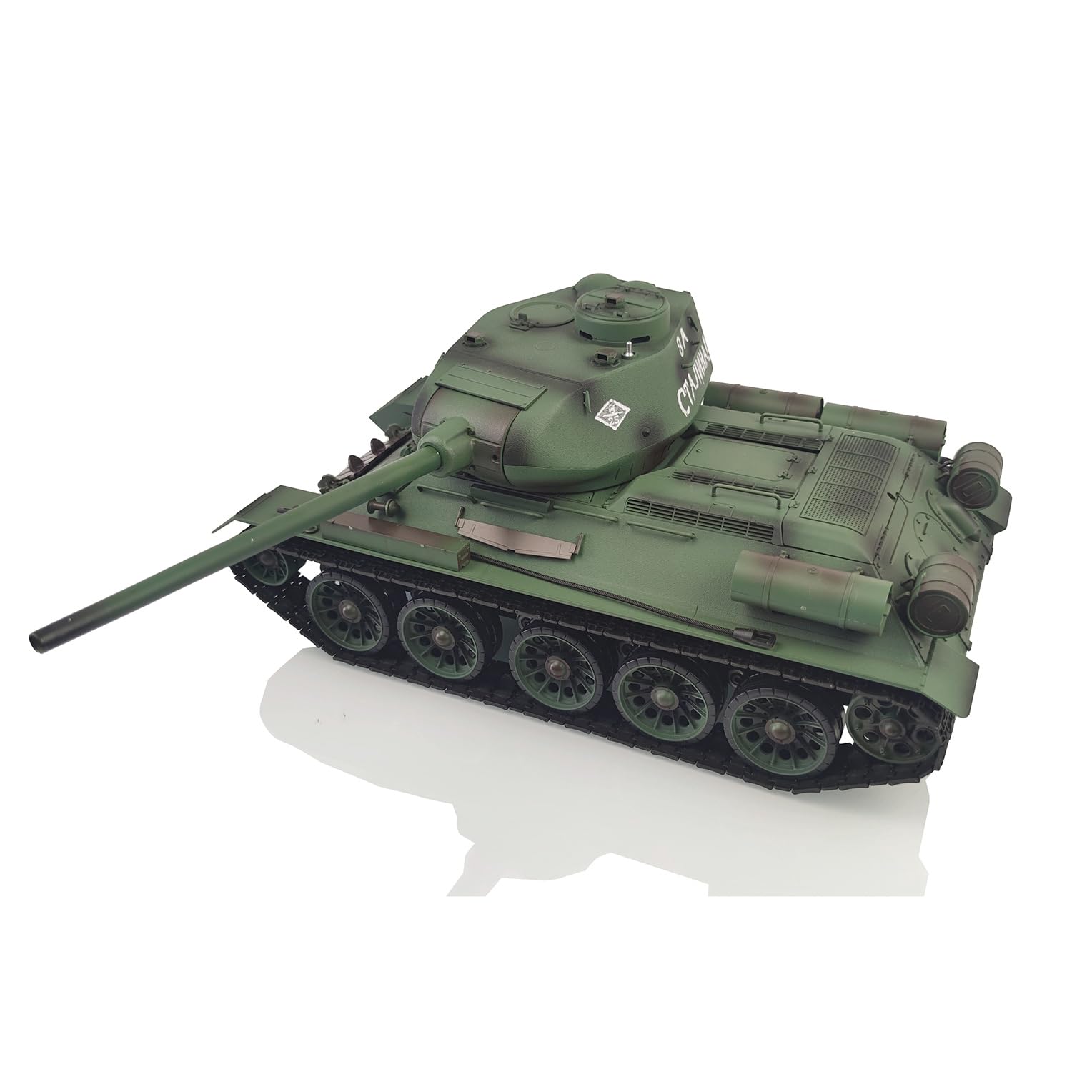 1/16 RC-Panzer T34-85 3909 7.0, mit 340° drehbarem Turm 2,4-GHz-Steuerung | Infrarotkampfsystem, ausfahrbares Kanonenrohr, integrierte LED-Beleuchtung und realistische Soundeffekte
