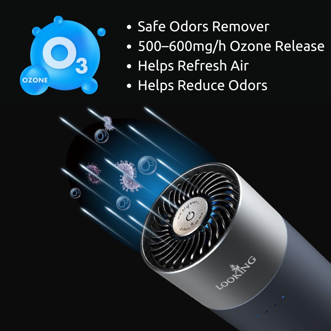 LKT Ozone Generator for Car Odor Removal, Portable O3 Machine for Smoke & Pet Smell, Odor Eliminator for Car Interior, Auto Detailing, Room & Small Space Use, Timer Control : Home