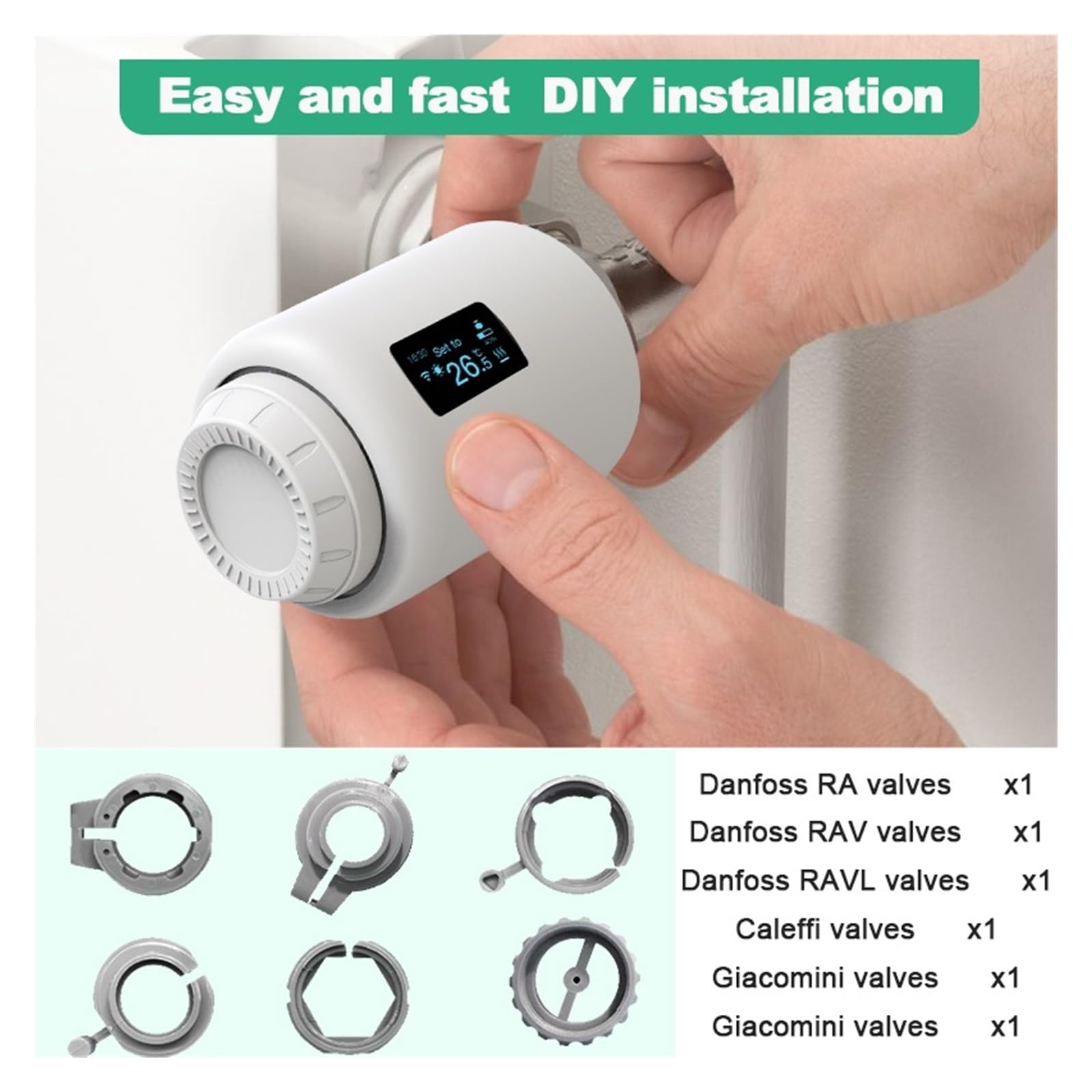 Inteligentny Termostat Domowy Zigbee 3.0, Wi-Fi Tuya, Zawór Grzejnikowy, Programowalna Głowica Termostatyczna TRV Automatyczna Regulacja(Zigbee TRV801Z)