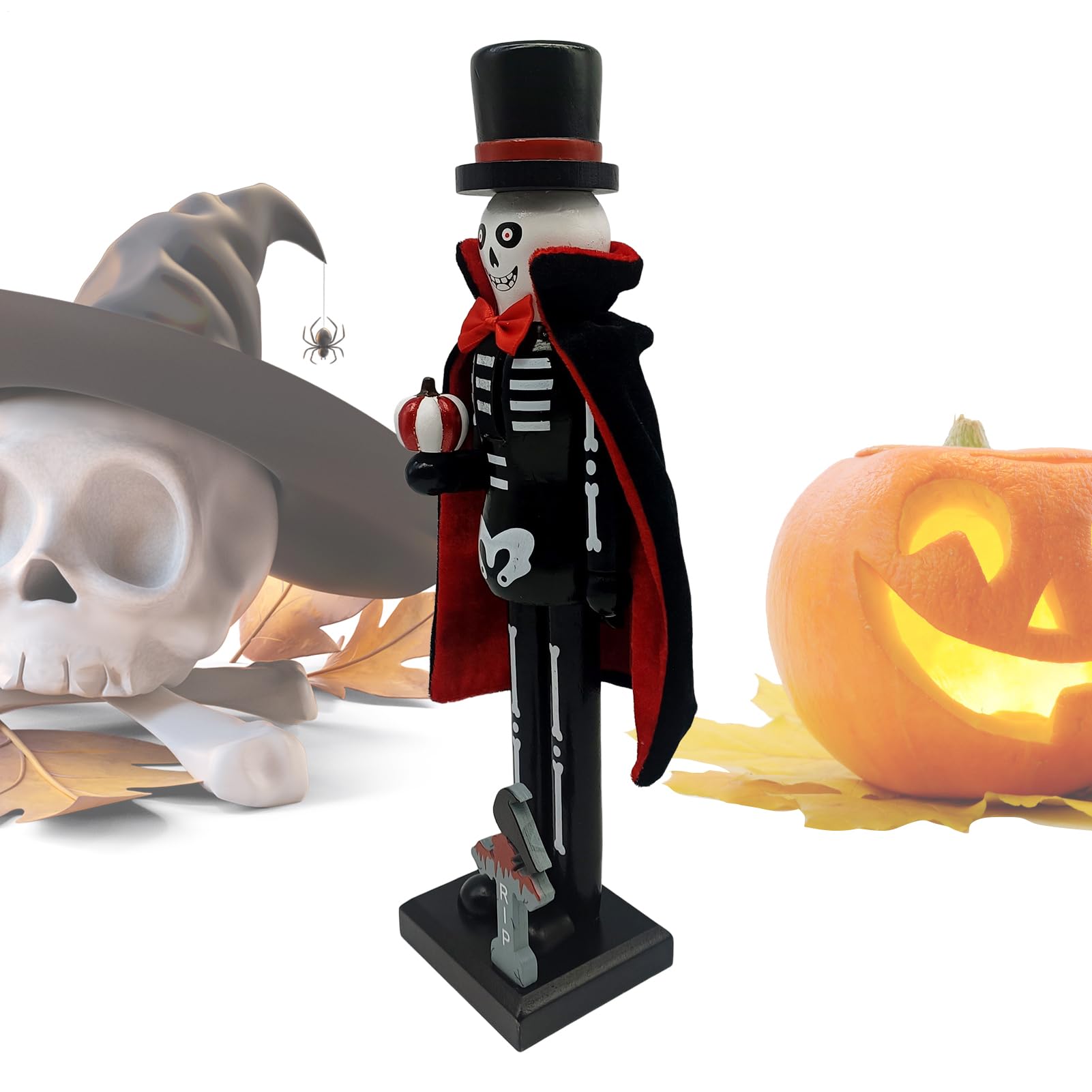 Squelette de Vampire en Bois Sculpté pour Intérieur Chic Halloween