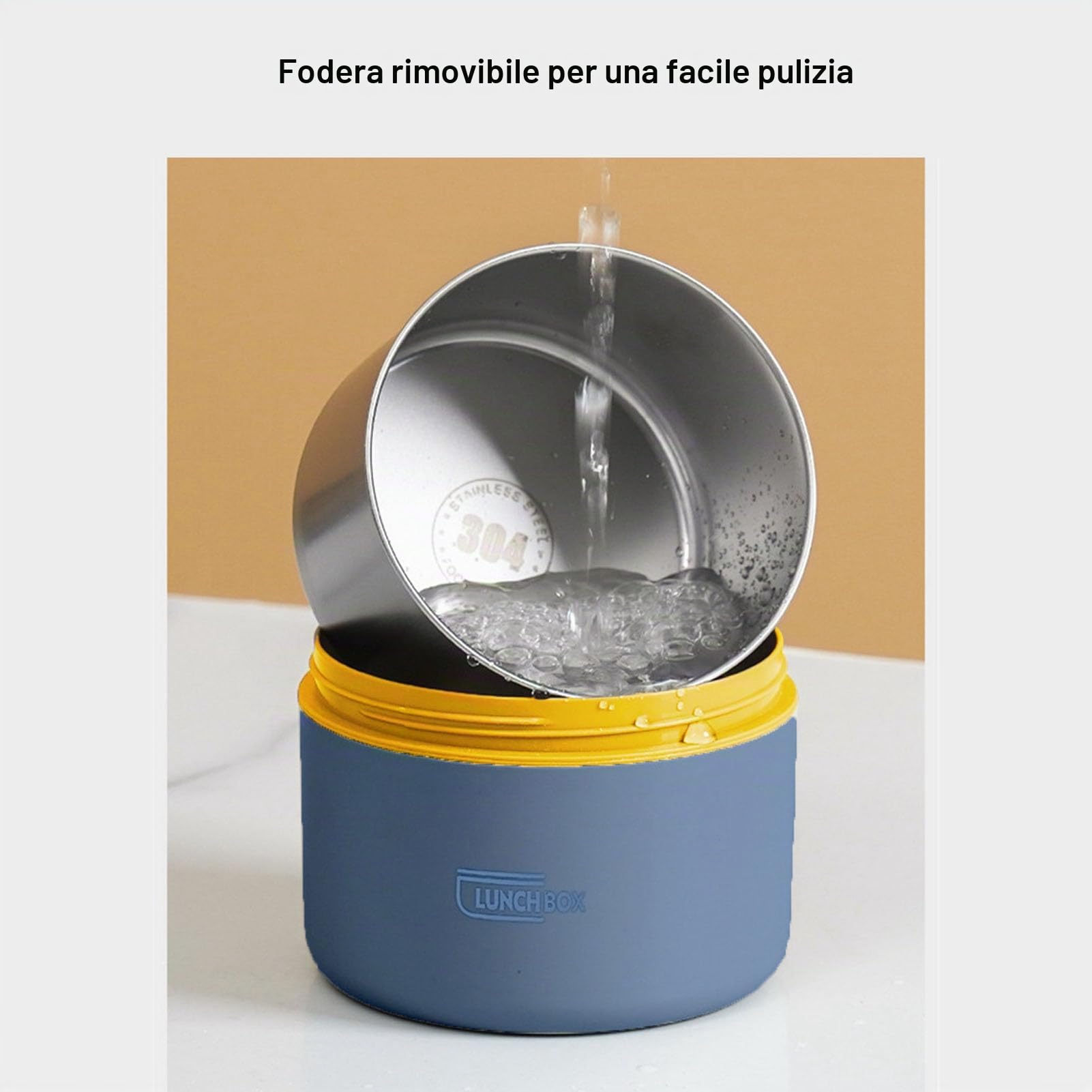 Lunch Box a Prova di Perdite in Acciaio Inossidabile, Barattolo per Alimenti Caldiper Alimenti Caldi per Zuppe a Bocca Larga in Acciaio Inossidabile per Adulti, (4 Cassetta di