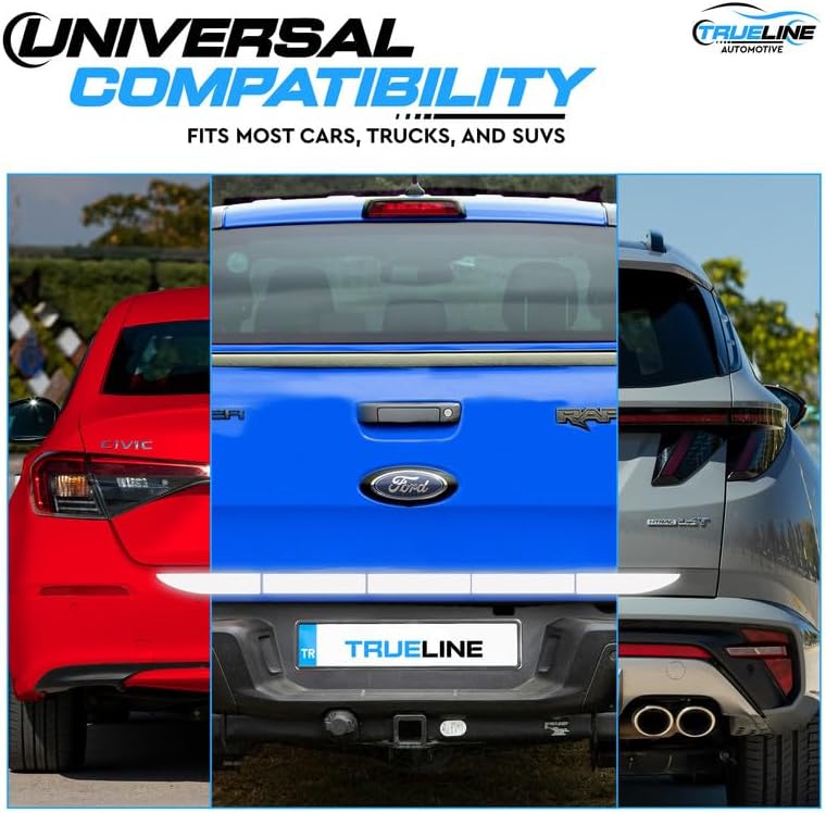 Vista 13 de TRUE LINE Automotive Adhesivo reflectante para maletero trasero, adhesivo de advertencia trasero de parachoques, marcadores de seguridad