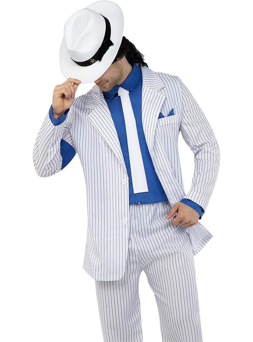 Funidelia | Disfraz de Michael Jackson smooth Criminal para hombre Música Pop & Grupos Musicales - Disfraz para adultos y divertidos accesorios para Fiestas, Carnaval y Halloween - Talla L - XL