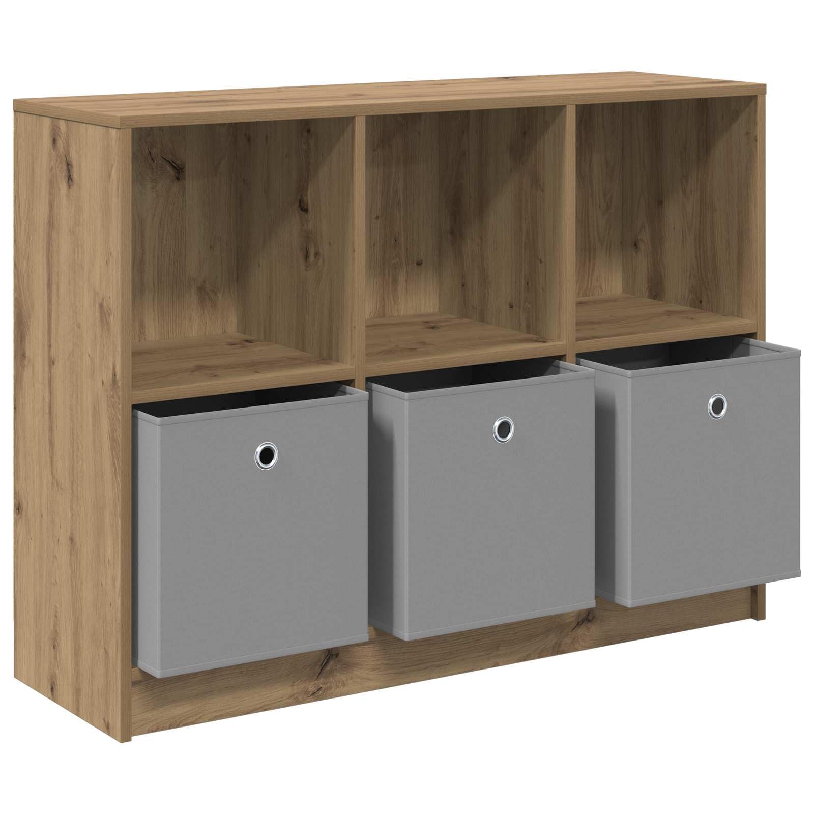 Générique Nowoczesny mebel pomocniczy z przestronnymi półkami, bufet dębowy rzemieślniczy 102 x 32 x 73,5 cm, do przechowywania książek i dekoracji, wpuszczane uchwyty, drewno konstrukcyjne,
