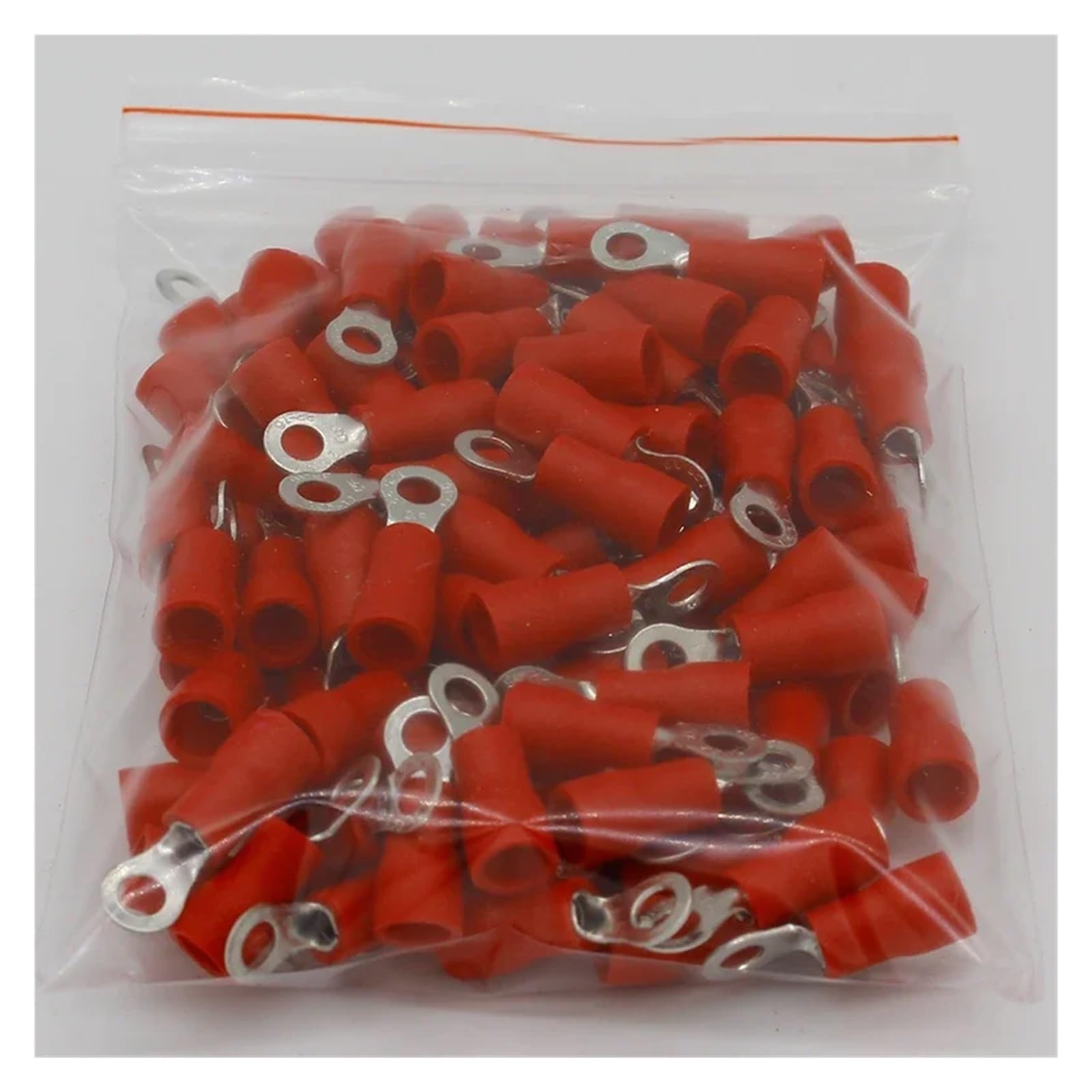 REIUAFWYGV RV1.25-3 Red Ring Insulated Wire Connector Electrical Crimp Terminal RV1.25-3 Cable Wire Connector 100PCS RV1-3 RV