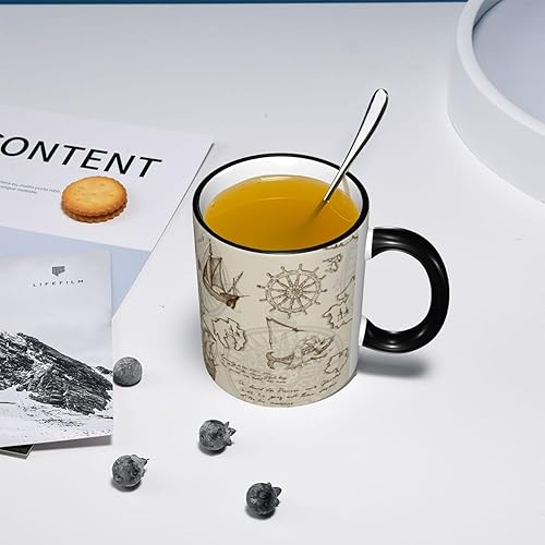 Miniatura 7 de Vintage Nautical Sailing Compass Coffee Mug Coffee Cups Ceramic with Handle,Tea Cups Mug tazas para cafe Drinking Cups Gifts for Women Men,Unique