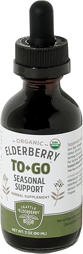 Miniatura 1 de Seattle Elderberry ToGo - Suplemento de hierbas delicioso, vegano, sin gluten, con potentes beneficios de alergia, hecho de ingredientes orgánicos