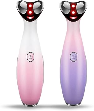 Light Based Multifunctional Facial Massager, Color Portable Face Eye Massager Tool for Skin Care, Glossy White