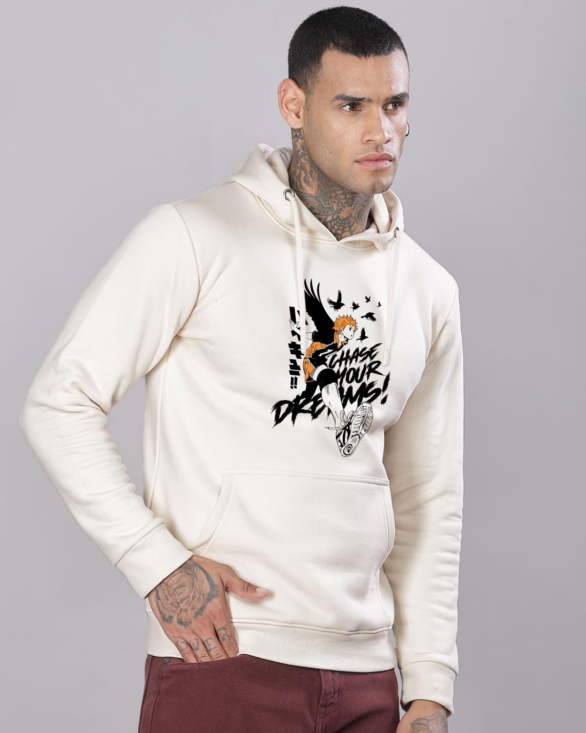 ADRO Męska bluza z kapturem | bluza z kapturem z nadrukiem dla mężczyzn | bawełniana bluza z kapturem | męska bluza z kapturem | męska bluza z kapturem
