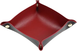 VOLAN 折りたたみ レザー トレイ 玄関 リビング デスク 小物入れ アクセサリー 収納 卓上 トレー (ブラック [ Sサイズ ])