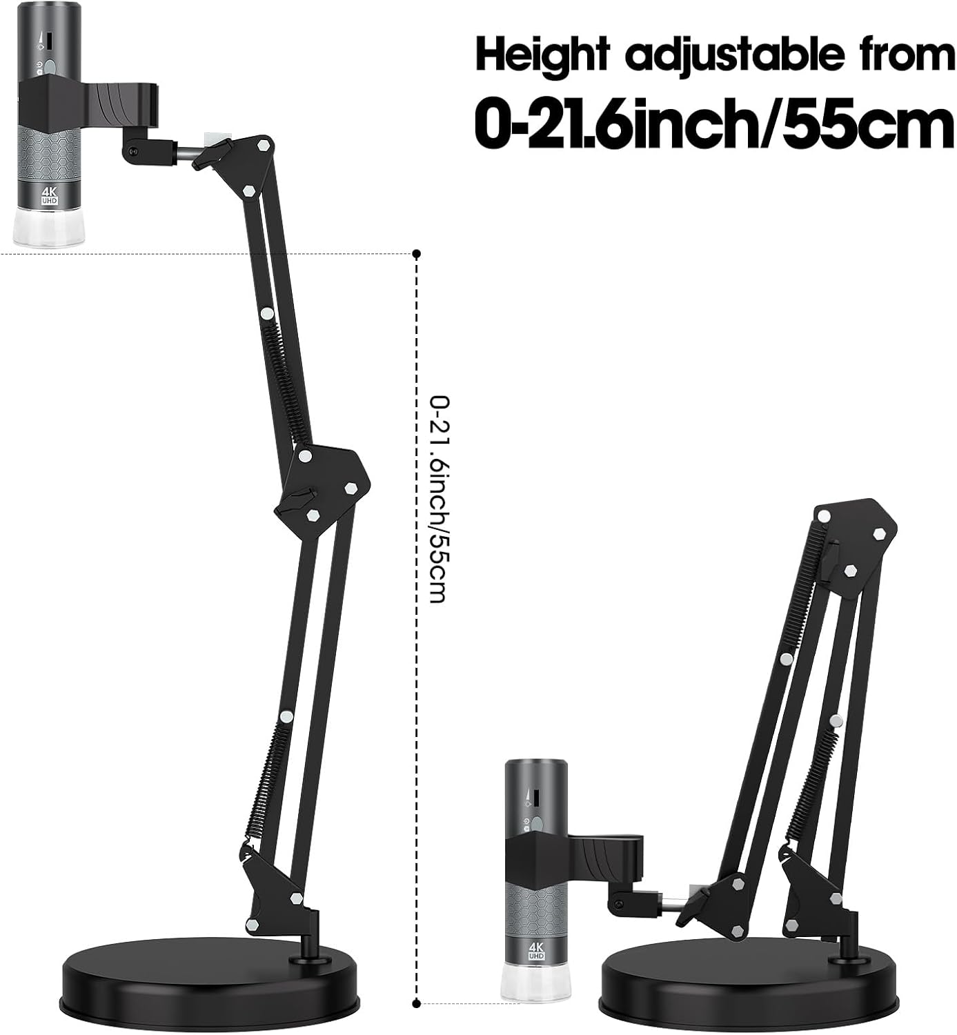 4K WiFi Digital Microscope for iPhone Android Phone and Windows Mac Linux Chrome, HD 3840x2160p Wireless Microscope Camera with Adjustable Stand for Adults and Kids