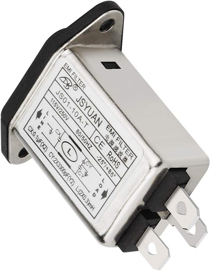 ARDOUR VAN OLSAinny Sudopo Electrical Buddy IEC 320 C14 Male Socket Panel Mount Power Line EMI Filter JS01-10A-T
