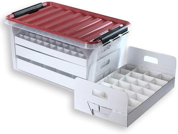 Weihnachtskugeln Aufbewahrungsbox mit Deckel | Sichere & stilvolle Aufbewahrung für Weihnachten | Christbaumkugeln | Christbaumschmuck und Deko | 47 Liter | BPA-frei | Compact Box